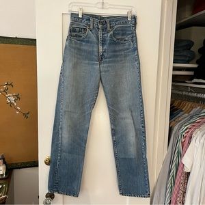 Vintage Light/Medium Wash Straight Leg Levi’s, Sz 25 or 26